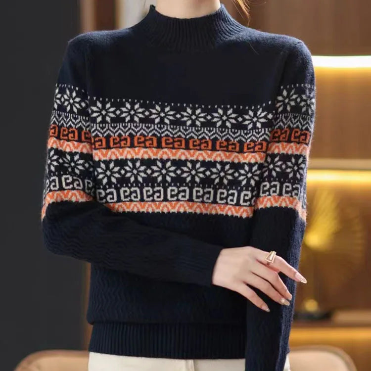 new style jacquard pullover sweater for women,