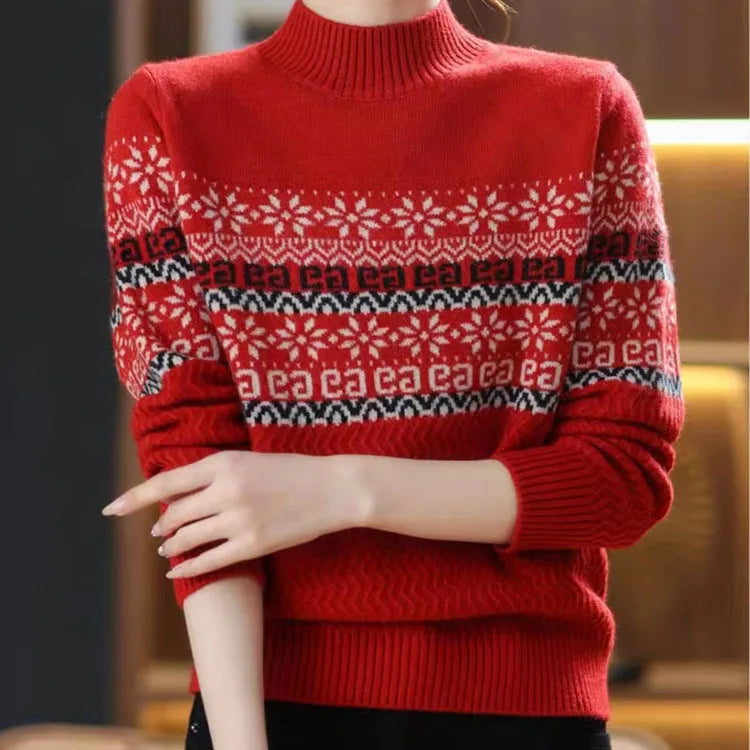 new style jacquard pullover sweater for women,