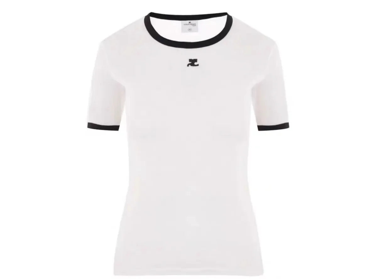 T-shirt rétro américain à manches courtes pour femmes