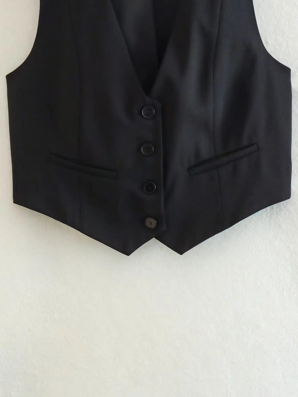 TRAFZA-Gilet Court pour Femme, Col en V, Simple Boutonnage, Vintage, Streetwear Décontracté, Haut Chic Sauvage, Nouvelle Mode, Été