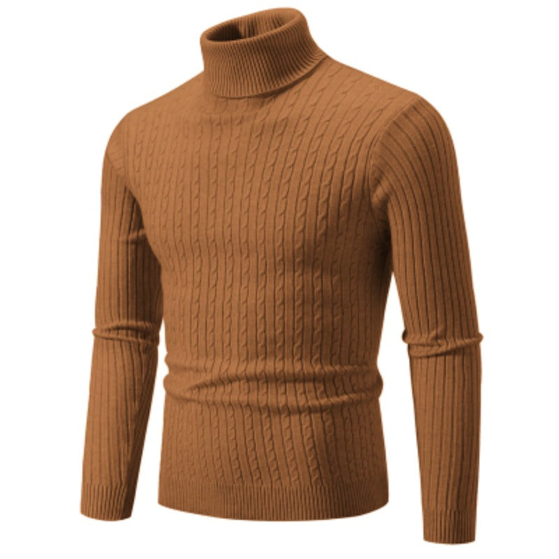 Pull en laine à col roulé pour hommes, pull à col roulé, vêtements de survêtement décontractés, document solide, hiver, extérieur, nouveau