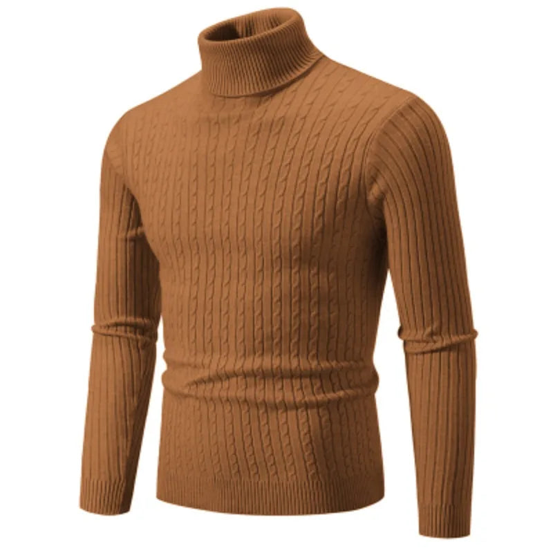 Pull en laine à col roulé pour hommes, pull à col roulé, vêtements de survêtement décontractés, document solide, hiver, extérieur, nouveau