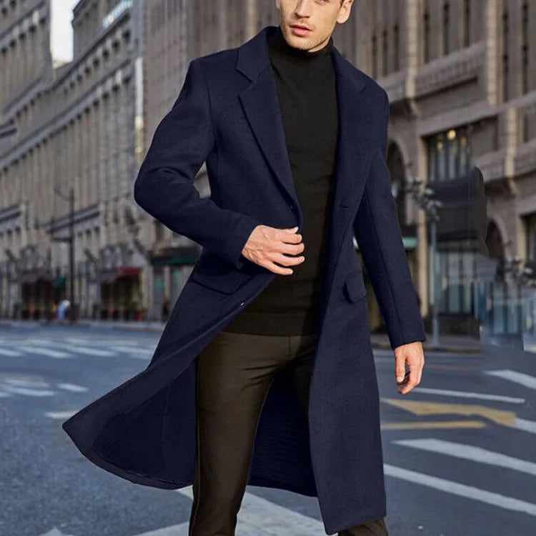 Automne hiver Long manteau mâle