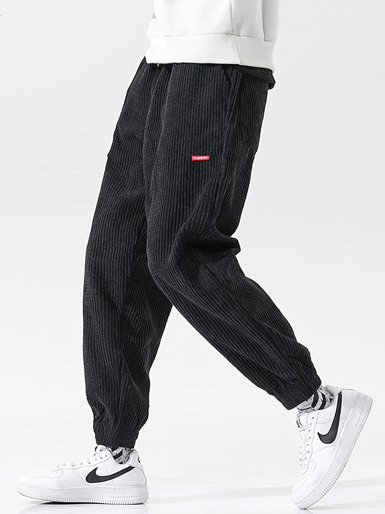 Baggy velours côtelé survêtement pantalon hommes Tech polaire pantalons de survêtement homme automne hiver décontracté sarouel mâle Sport pantalon thermique