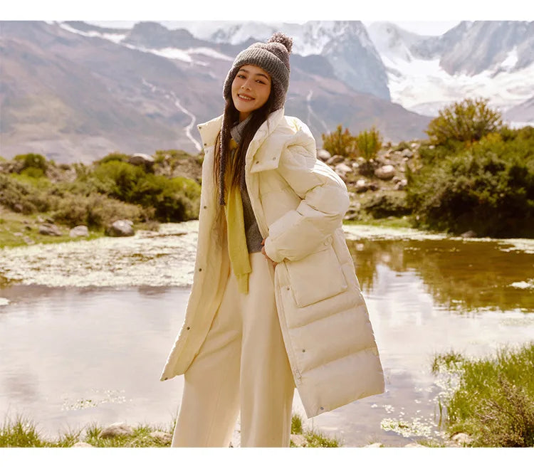 Semir vers le bas manteau femmes longue trois résistant coupe-vent chaud 2025 hiver nouvelle veste polyvalente à capuche ample