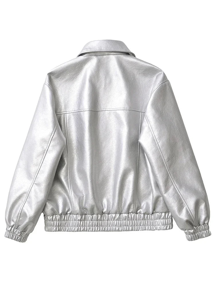 Veste en Faux cuir Pu pour femme