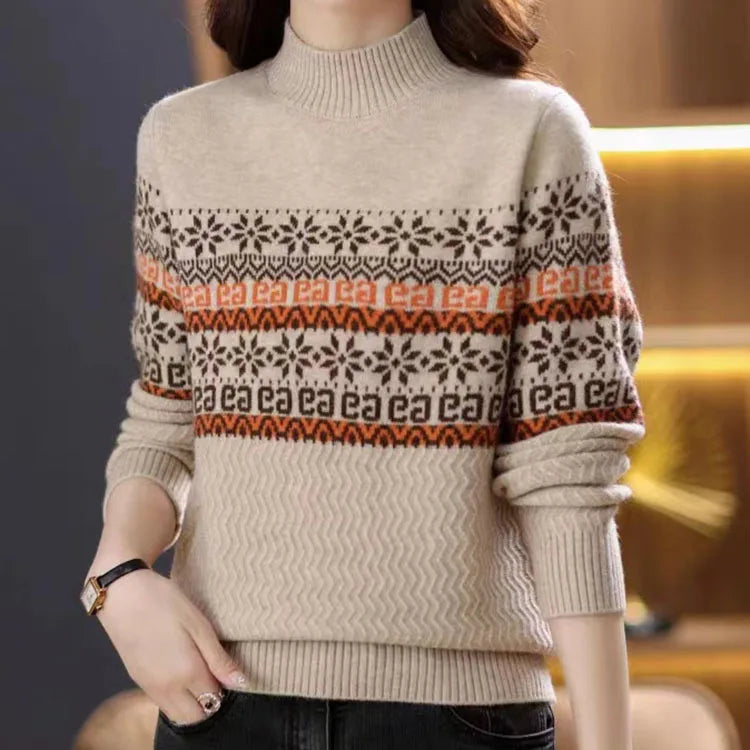 new style jacquard pullover sweater for women,
