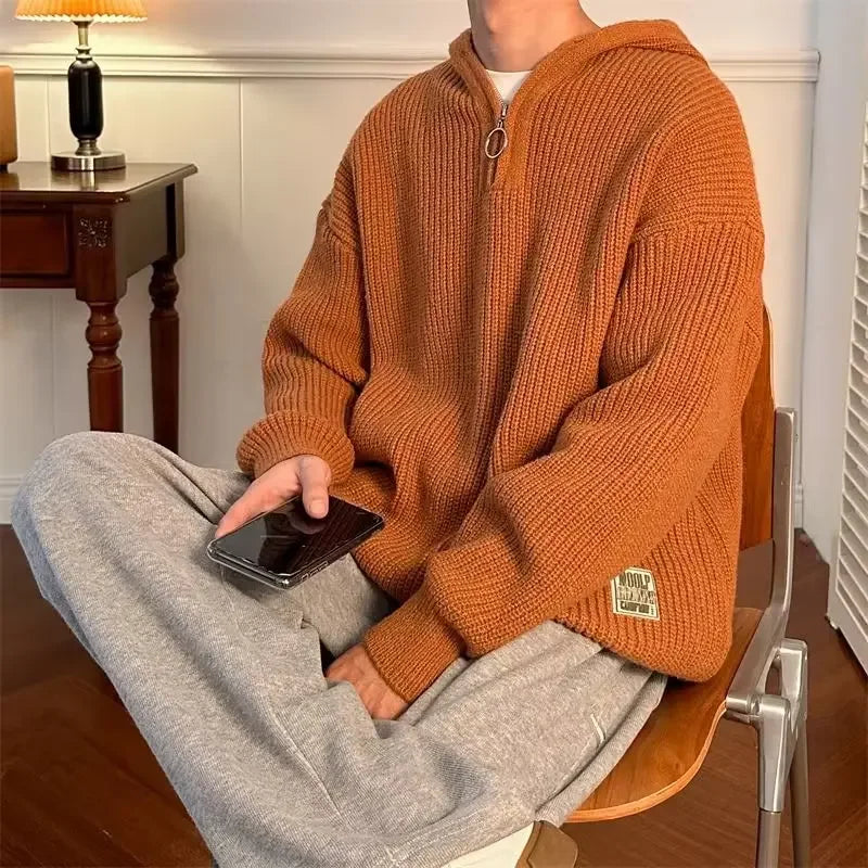 Pull tricoté à col en v pour hommes