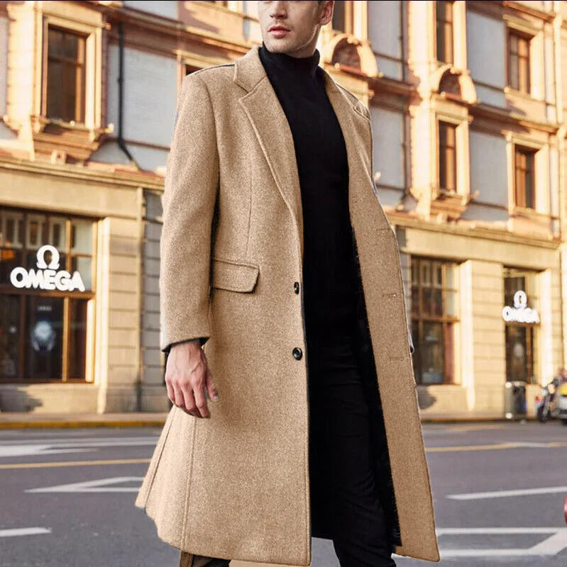 Automne hiver Long manteau mâle