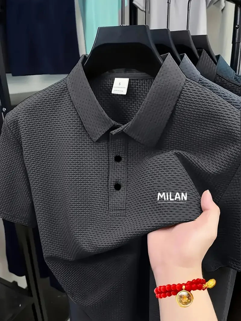 Cool POLO Shirt for men casual wear lapel button-down solid