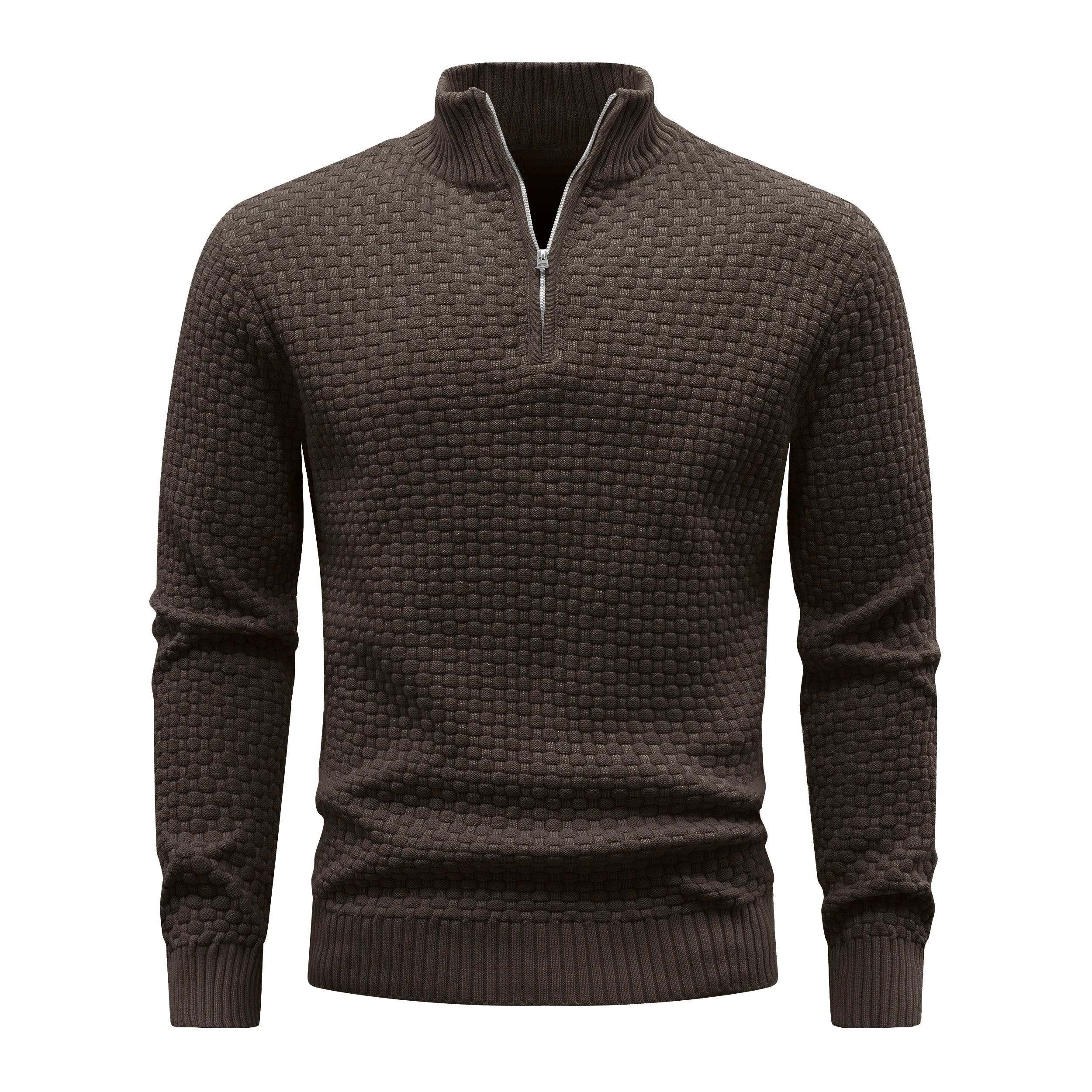 Pull chaud à fermeture éclair pour homme