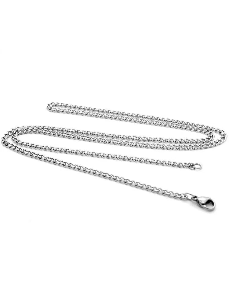 Collier chaîne cubaine pour hommes, 3mm, Simple, en acier inoxydable, à la mode, bijoux en acier titane, accessoires tendance, cadeau
