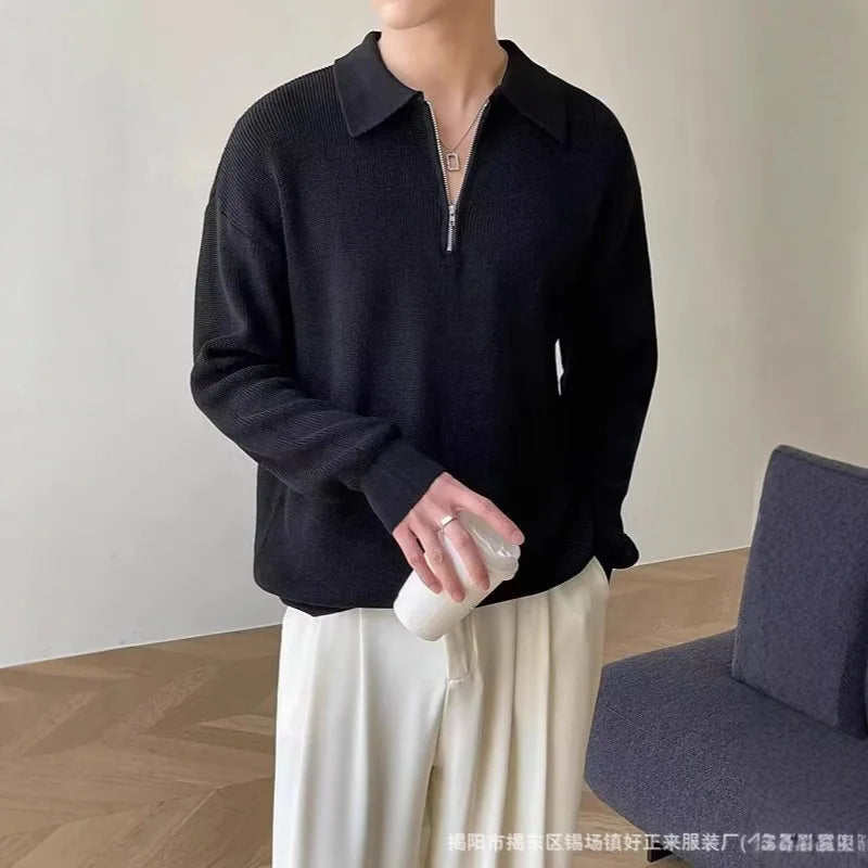 Pull tricoté à col ras du cou pour homme