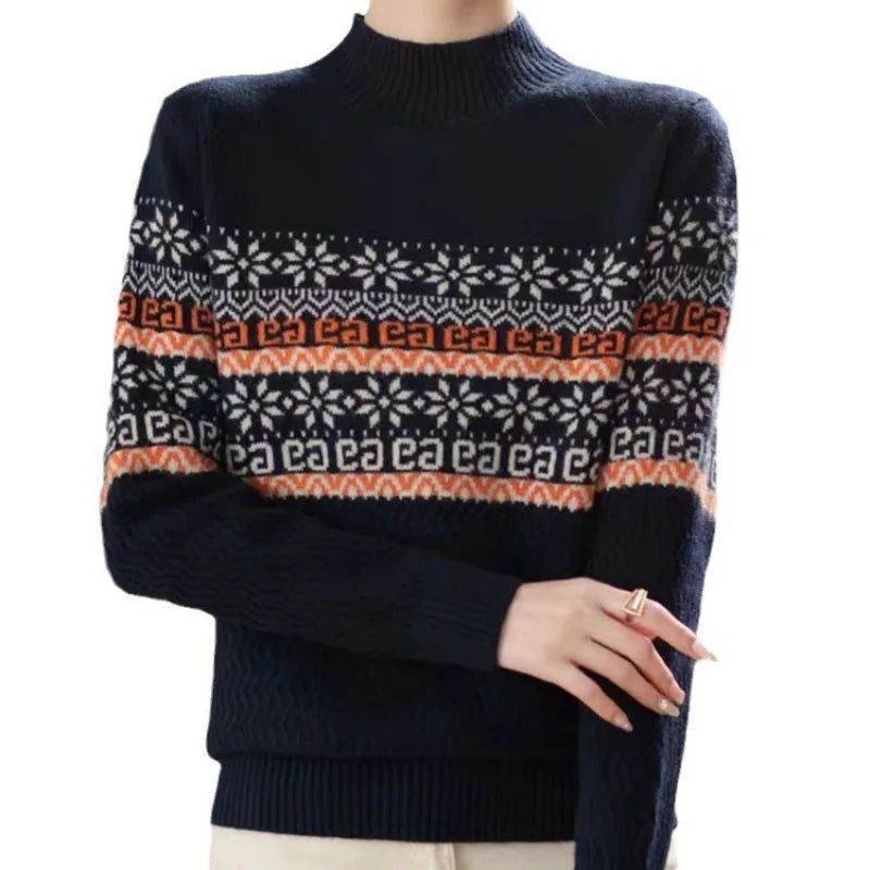 new style jacquard pullover sweater for women,