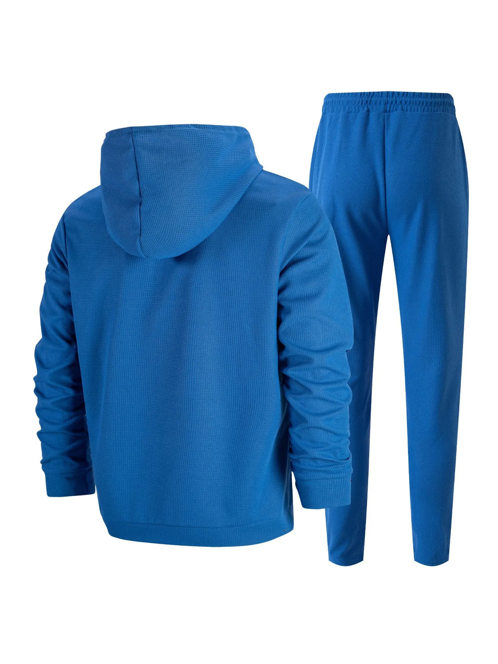 Ensemble pull et pantalon à manches longues pour hommes, gaufré, couleur unie, à capuche, demi-zip, cordon de serrage, nouvelle collection automne