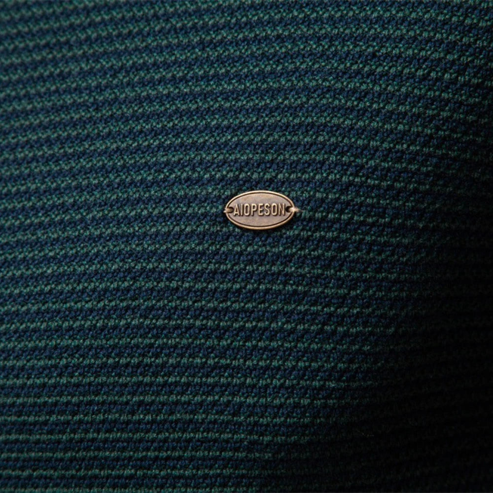 AIOPESON hommes rayé pull couleur unie