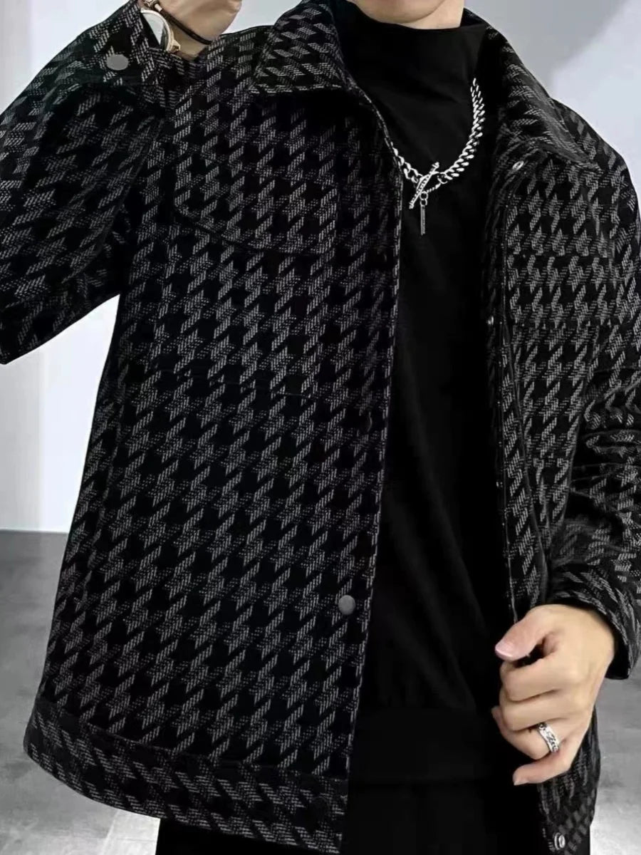 Veste à motifs en tweed pour hommes