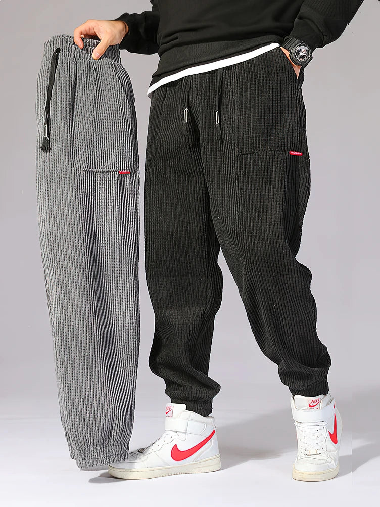 Baggy velours côtelé survêtement pantalon hommes Tech polaire pantalons de survêtement homme automne hiver décontracté sarouel mâle Sport pantalon thermique