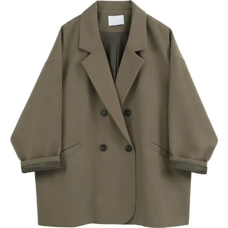 Blazer surdimensionné pour femmes, costume Chic noir