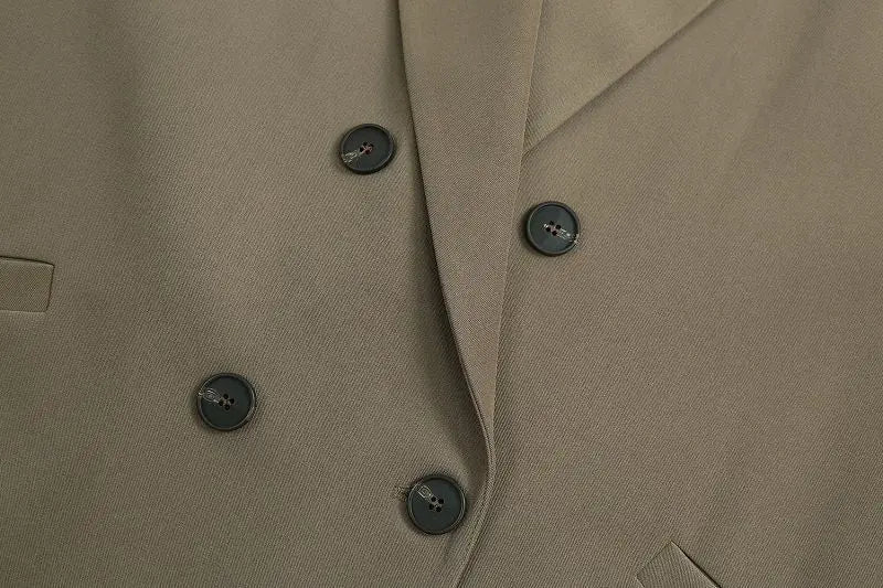 Blazer surdimensionné pour femmes, costume Chic noir