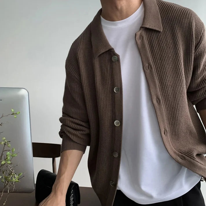 Coréen Streetwear pull zippé Cardigan hommes