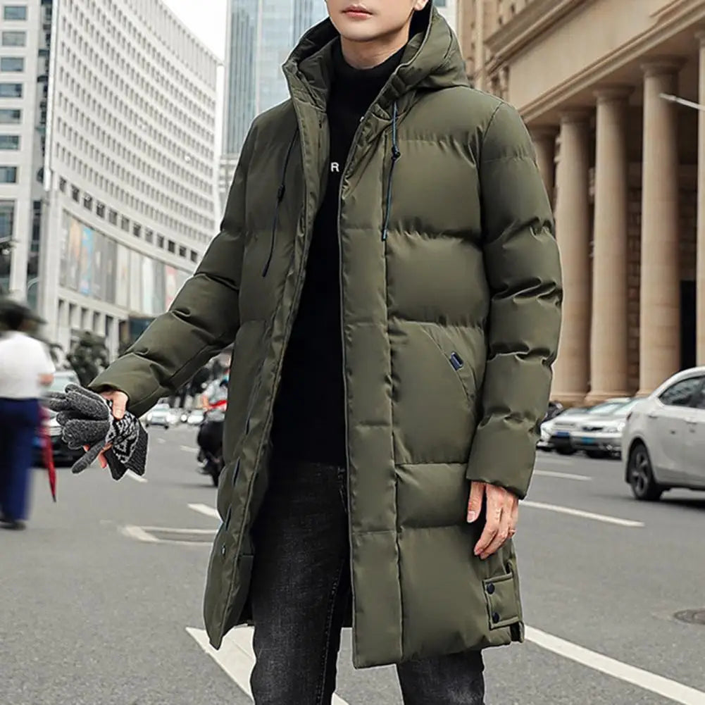Manteau en duvet à capuche pour hommes