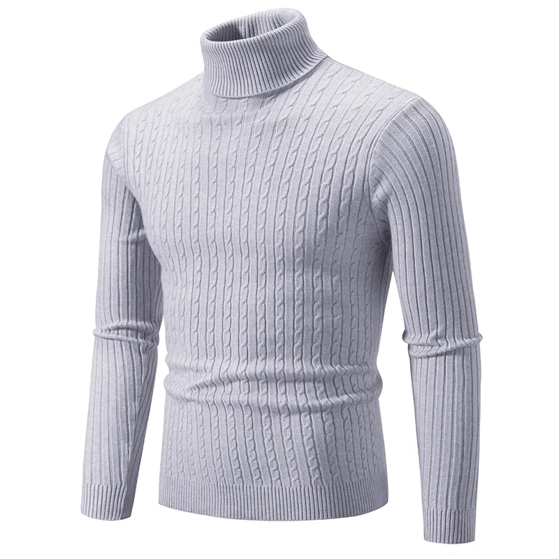 Pull en laine à col roulé pour hommes, pull à col roulé, vêtements de survêtement décontractés, document solide, hiver, extérieur, nouveau