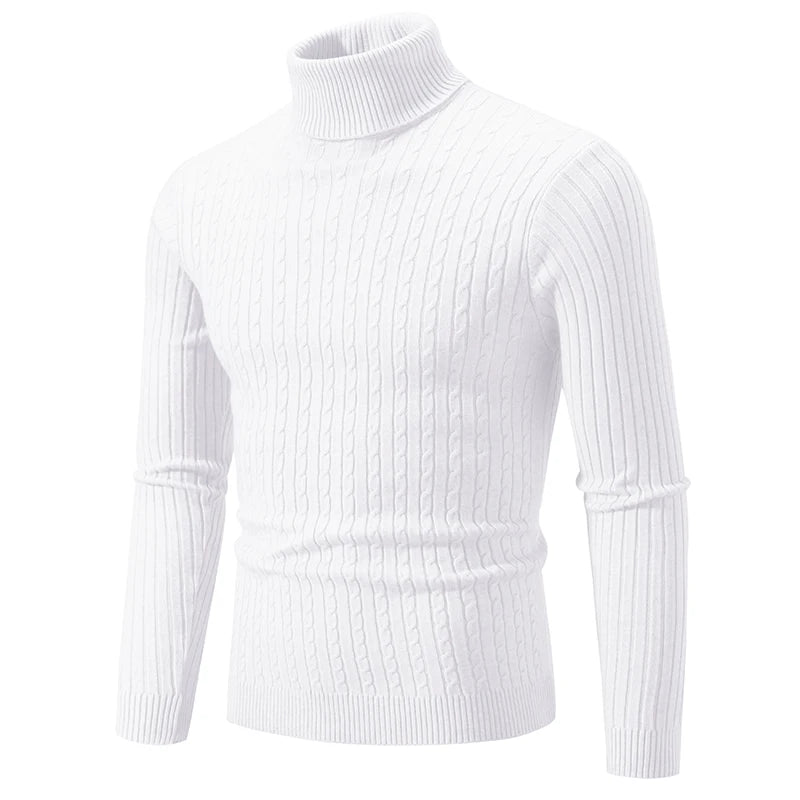Pull en laine à col roulé pour hommes, pull à col roulé, vêtements de survêtement décontractés, document solide, hiver, extérieur, nouveau