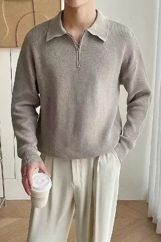 Pull tricoté à col ras du cou pour homme