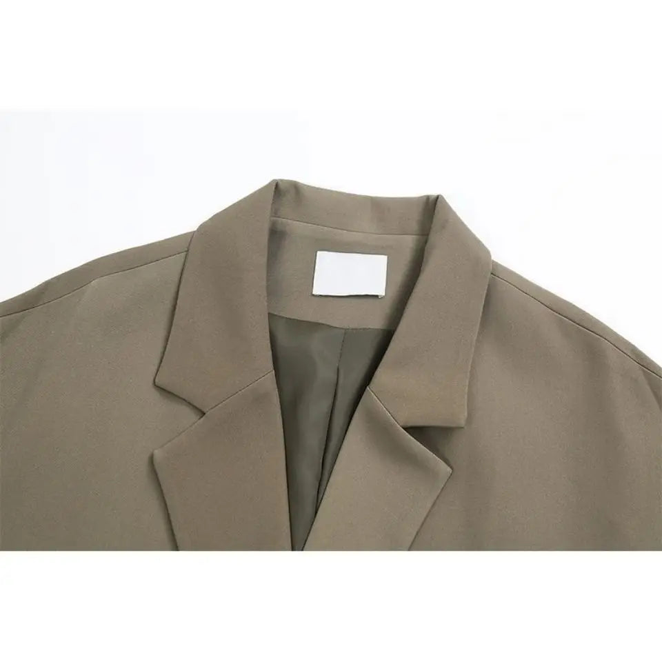 Blazer surdimensionné pour femmes, costume Chic noir