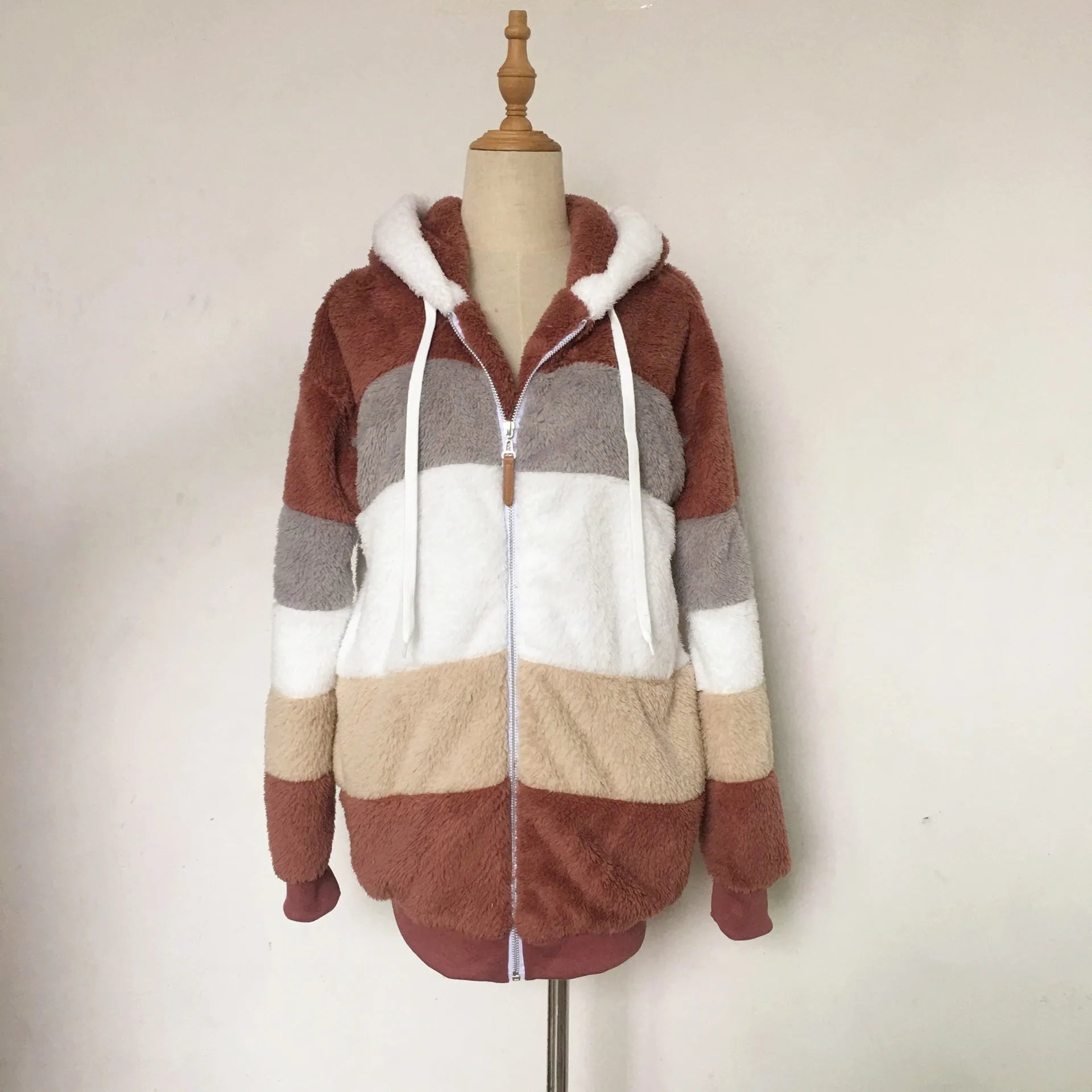 Veste surdimensionnée pour femmes, nouvelle collection automne-hiver 2023, chaud, peluche, poche, capuche, Streetwear, ample, manteau d'extérieur pour dames, Roupas Feminina