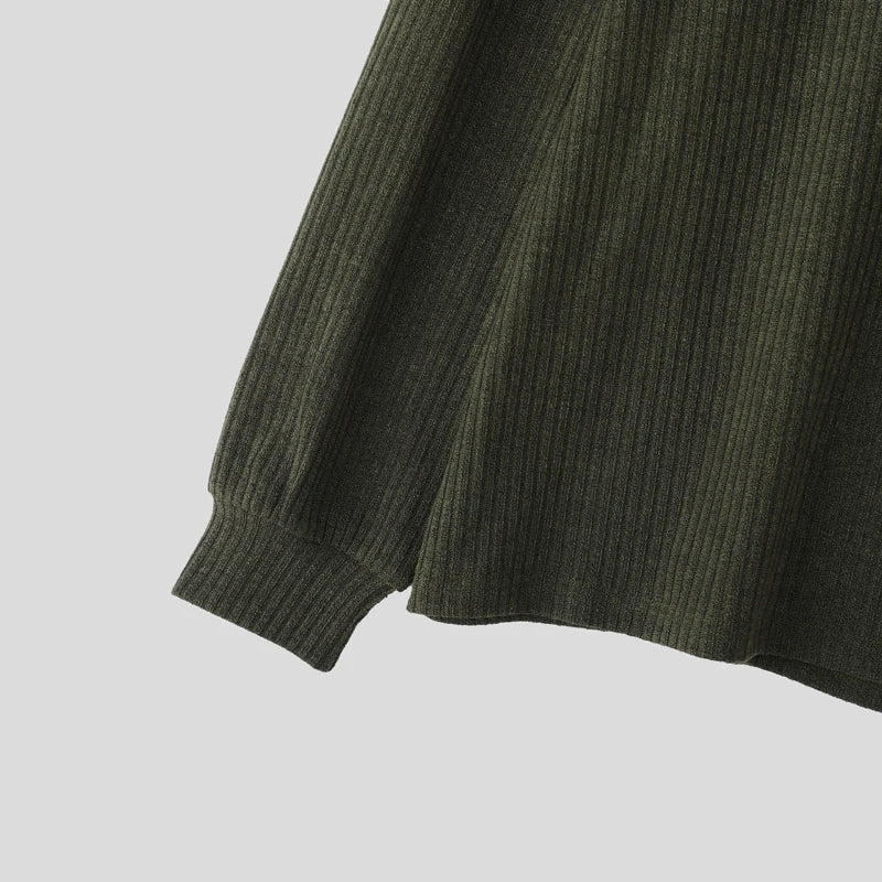 INCERUN hommes pull couleur unie tricoté