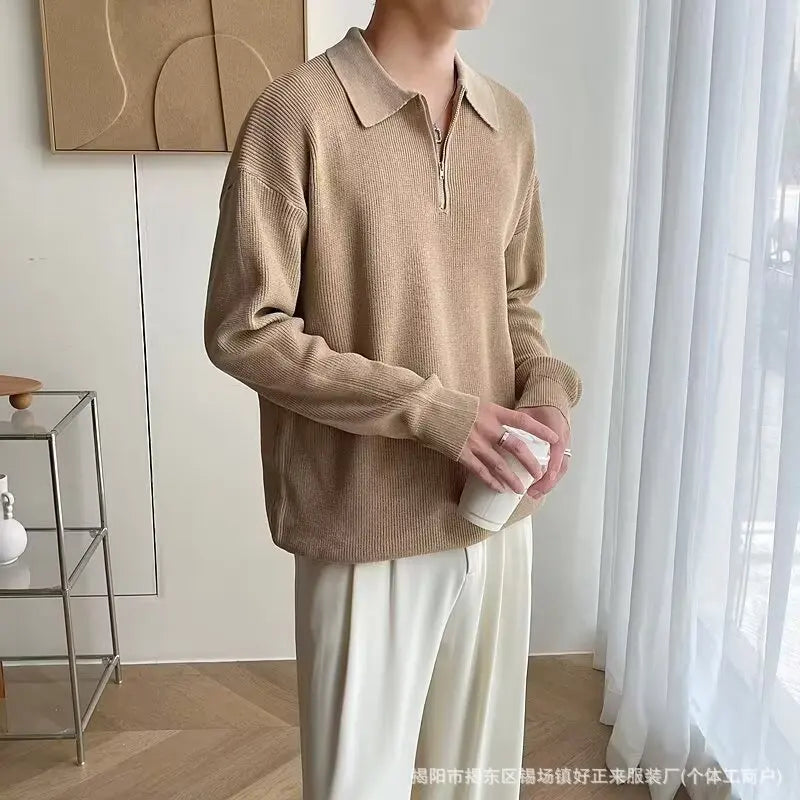 Pull tricoté à col ras du cou pour homme