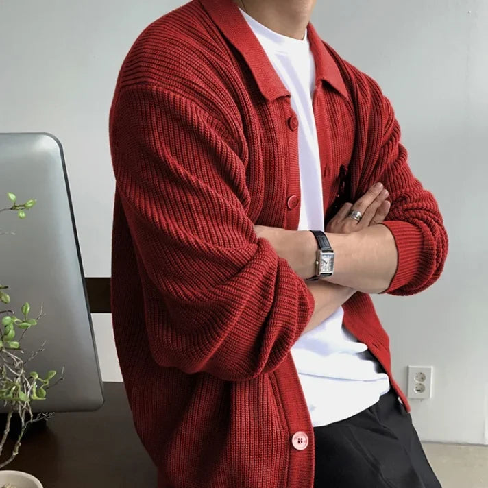 Coréen Streetwear pull zippé Cardigan hommes