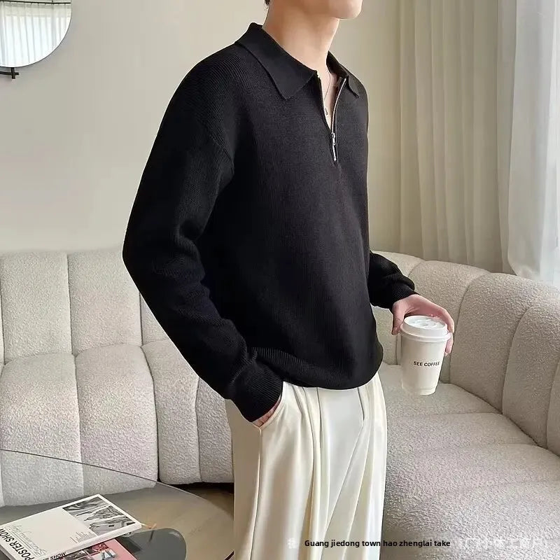 Pull tricoté à col ras du cou pour homme
