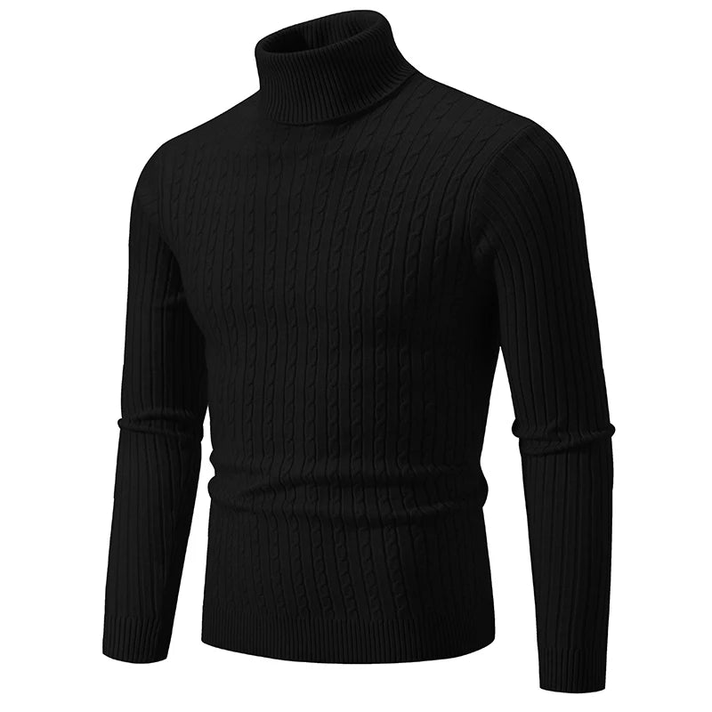 Pull en laine à col roulé pour hommes, pull à col roulé, vêtements de survêtement décontractés, document solide, hiver, extérieur, nouveau