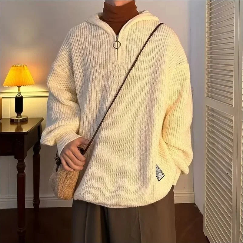 Pull tricoté à col en v pour hommes