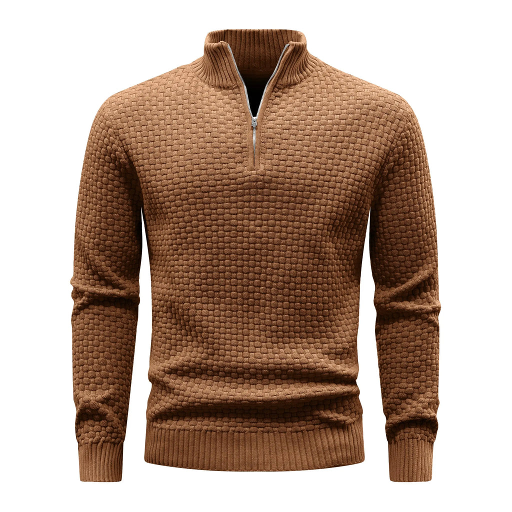 Pull chaud à fermeture éclair pour homme