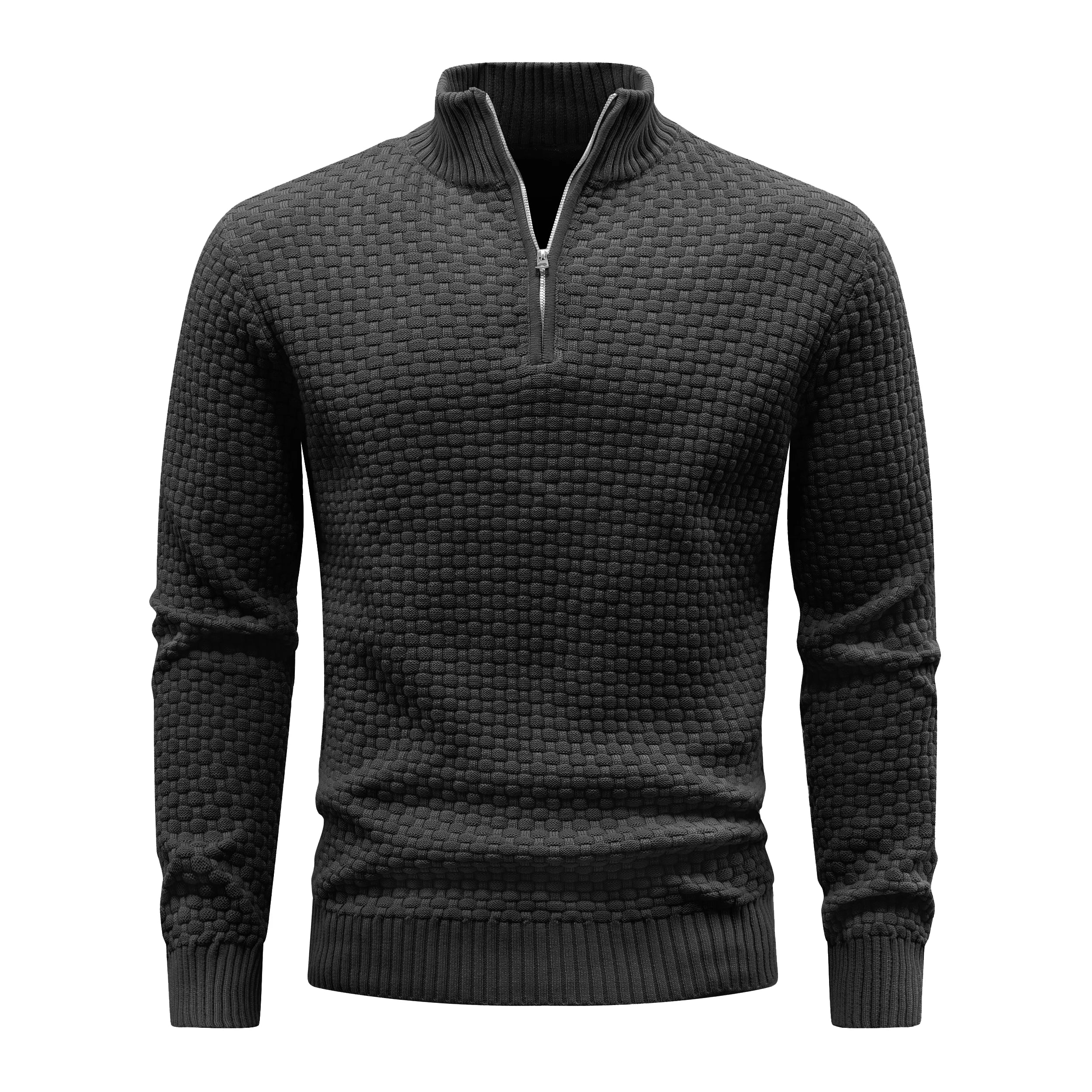 Pull chaud à fermeture éclair pour homme