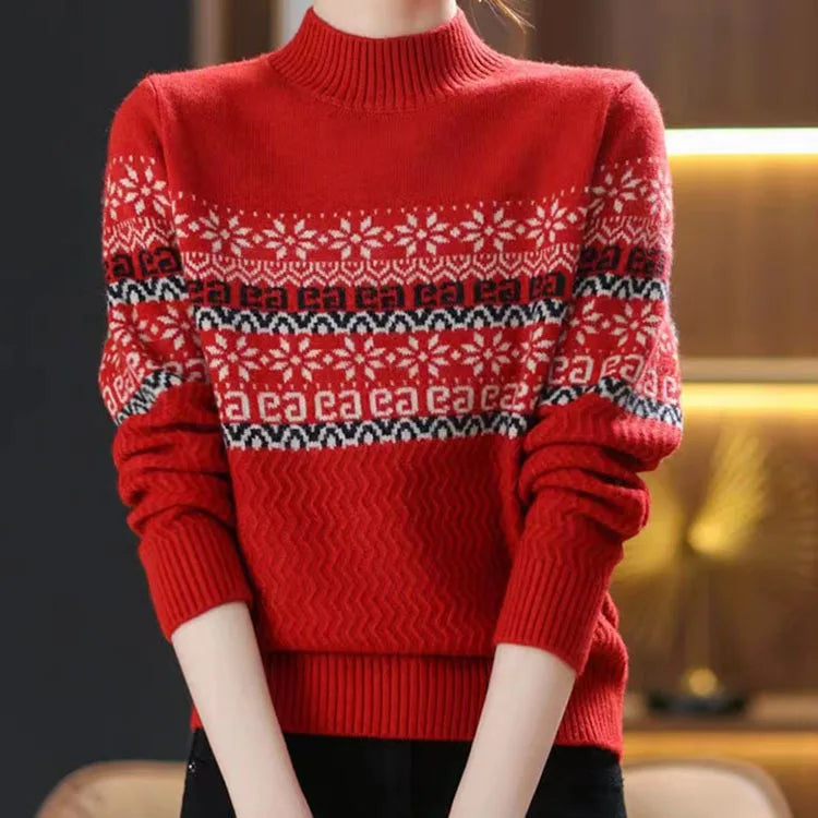 new style jacquard pullover sweater for women,