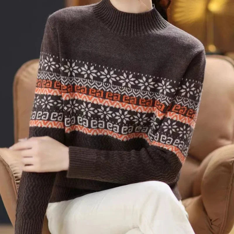 new style jacquard pullover sweater for women,