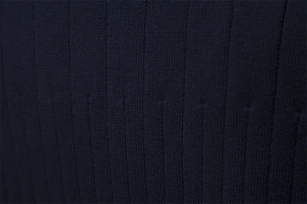 Pull tricoté en coton à col montant pour homme