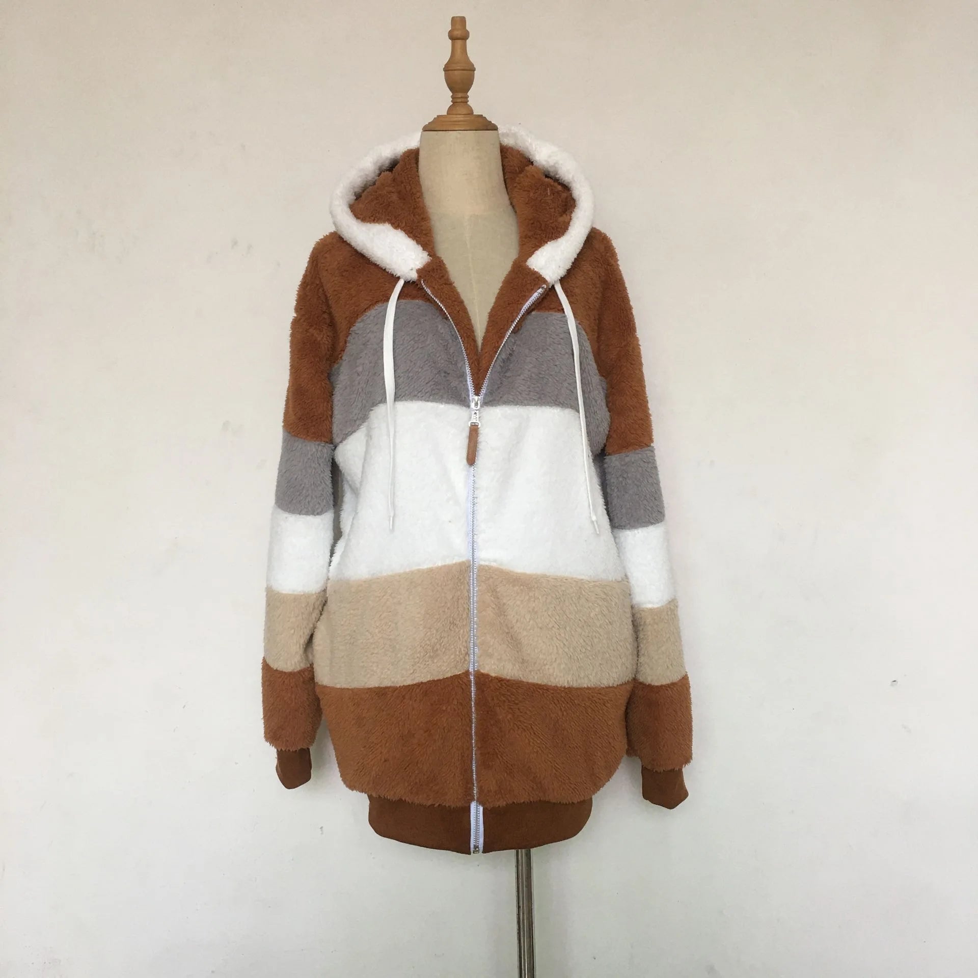 Veste surdimensionnée pour femmes, nouvelle collection automne-hiver 2023, chaud, peluche, poche, capuche, Streetwear, ample, manteau d'extérieur pour dames, Roupas Feminina