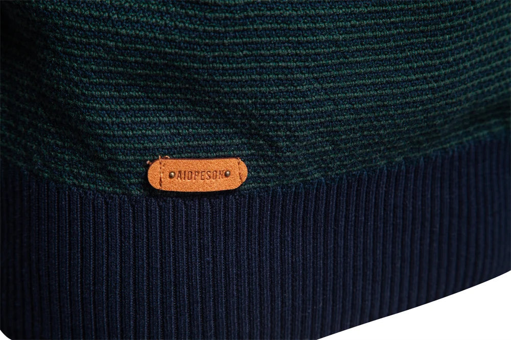 AIOPESON hommes rayé pull couleur unie