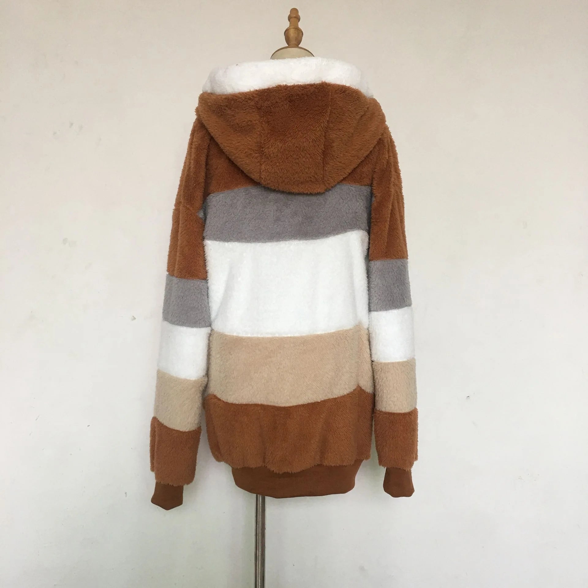 Veste surdimensionnée pour femmes, nouvelle collection automne-hiver 2023, chaud, peluche, poche, capuche, Streetwear, ample, manteau d'extérieur pour dames, Roupas Feminina