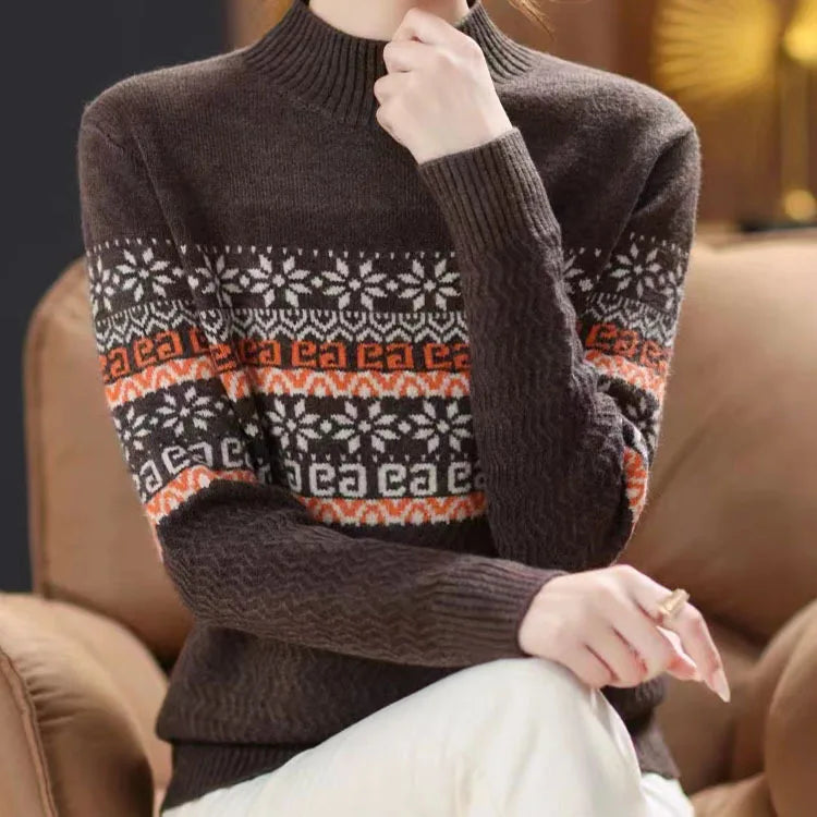 new style jacquard pullover sweater for women,