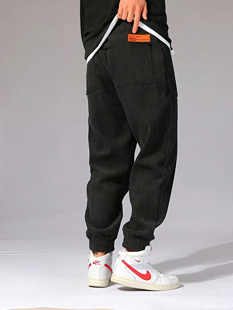 Baggy velours côtelé survêtement pantalon hommes Tech polaire pantalons de survêtement homme automne hiver décontracté sarouel mâle Sport pantalon thermique