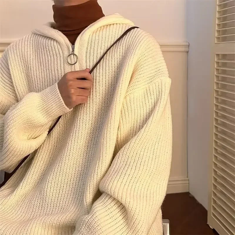 Pull tricoté à col en v pour hommes
