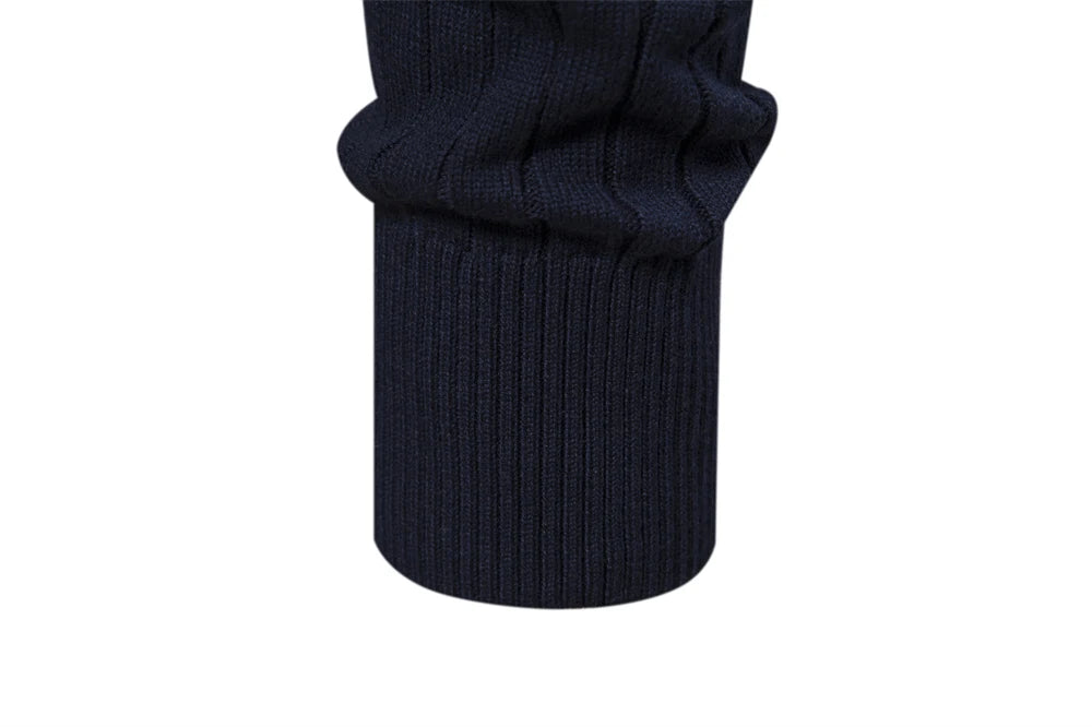 Pull tricoté en coton à col montant pour homme