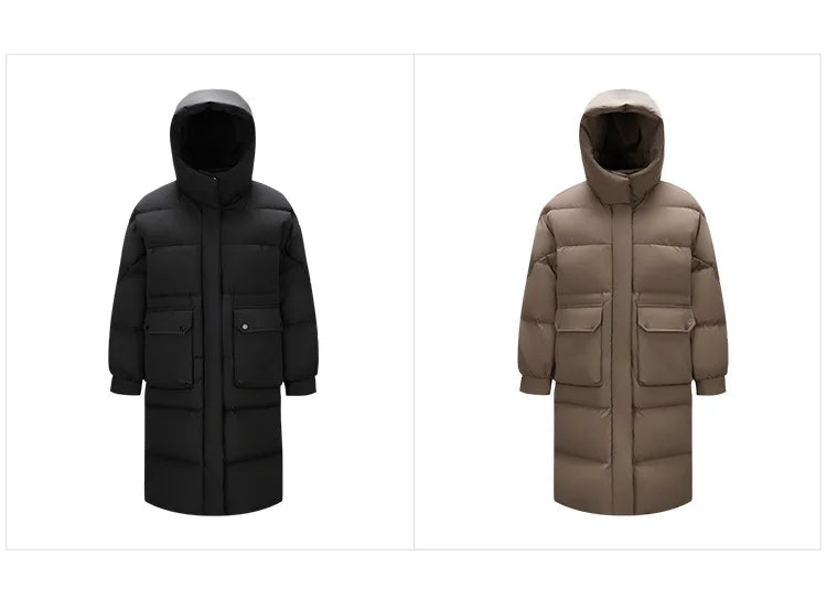 Semir vers le bas manteau femmes longue trois résistant coupe-vent chaud 2025 hiver nouvelle veste polyvalente à capuche ample